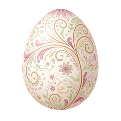 Fototapeta premium Beautifully decorated easter egg with intricate floral swirls isolated on transparent background