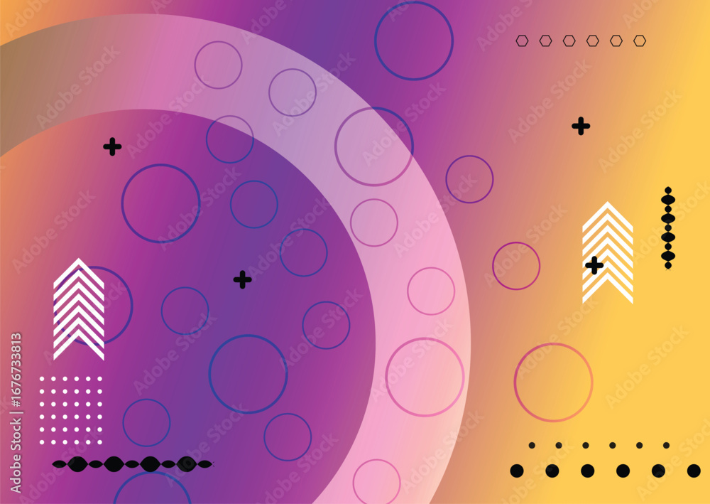 Aufkleber abstract beautiful gradient colors background with geometric shapes and circle element