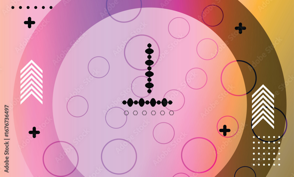 Aufkleber abstract beautiful gradient colors background with geometric shapes and circle element