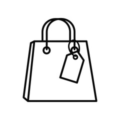 Shopping Bag Illustration: A simple yet captivating illustration showcases a classic shopping bag, complete with handle and a price tag, symbolizing the essence of retail and the shopping experience.