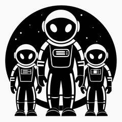 Astronaut Silhouette Vector Illustration – Space Exploration Design