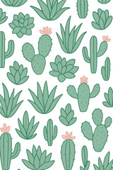 seamless cactus & succulent pattern