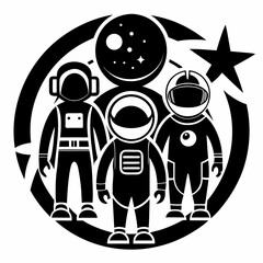 Astronaut Silhouette Vector Illustration – Space Exploration Design