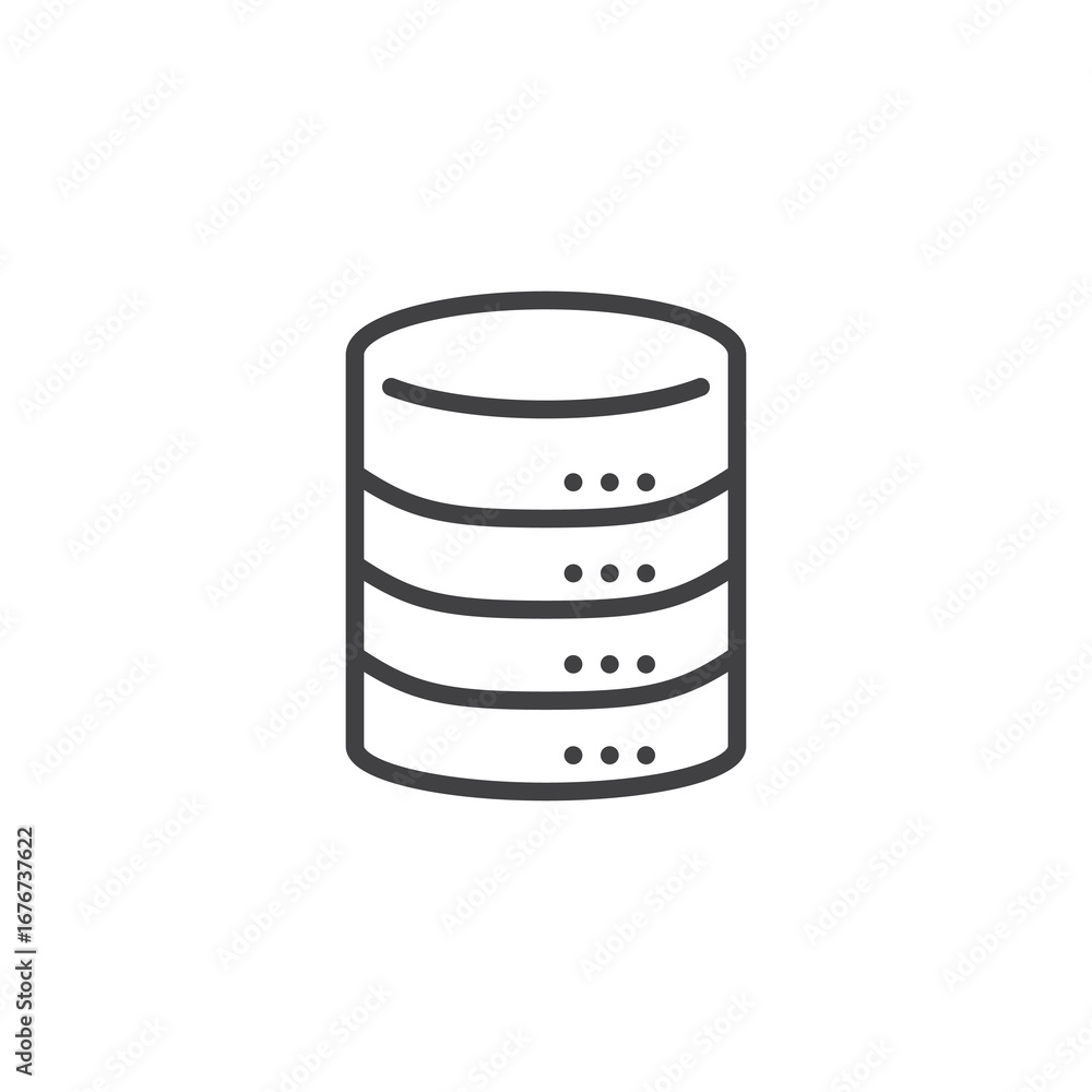 Poster database storage line icon