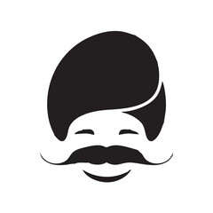 Smiling Man with Mustache Vec...