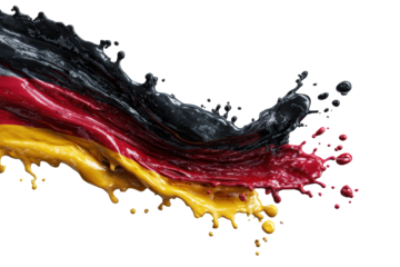 Abstract German flag design with liquid splashes