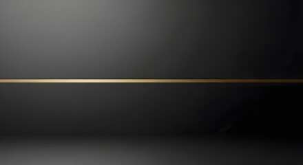 Luxury black and gold abstract background with glowing lines