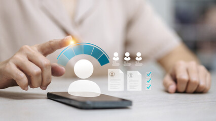 Hand Pointing Credit Score Rating with Customer Profile Evaluation on Smartphone