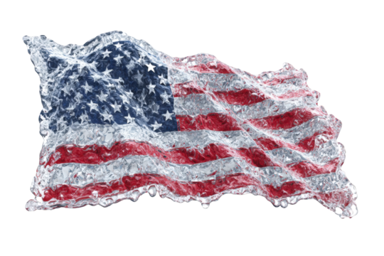 Rippled American flag, digitally rendered