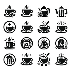 coffee icons set