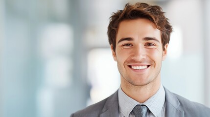 Businessman in office,modern interior background,copy space concept,mockup template.