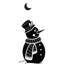 black and white snowman