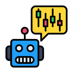 Trading Bot Line Color Vector Icon