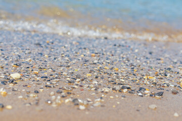 stones on the seashore. selective focus.