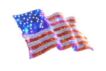Illuminated American flag