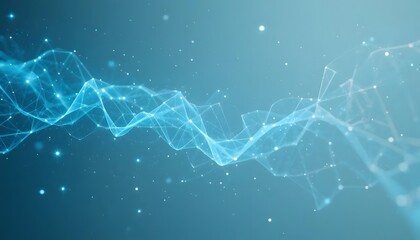 Light cyan fractal lines on white background, airy and minimal glowing web