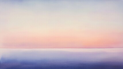 Watercolor seascape with pastel sky at dawn
