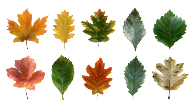Autumn leaves in various hues