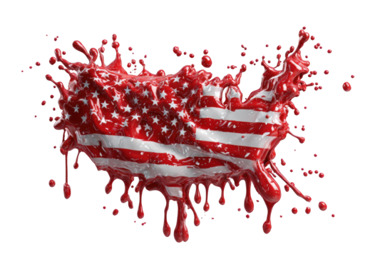 Splashed American Flag