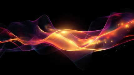 Vibrant Flowing Waves of Light and Color Abstract Background for Creative Design Projects