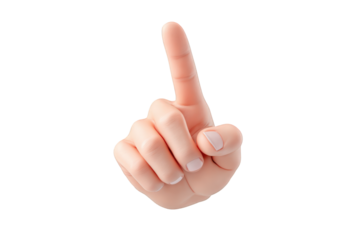 A cartoonish hand pointing upwards