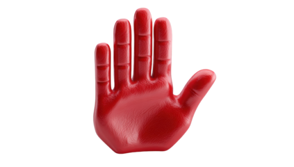 Red hand stop sign