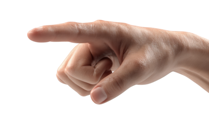 Close-up of a hand pointing