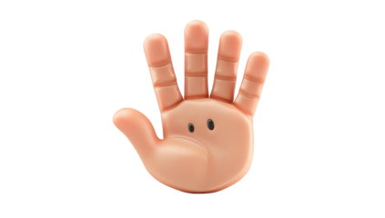 Cartoon hand with a simple face