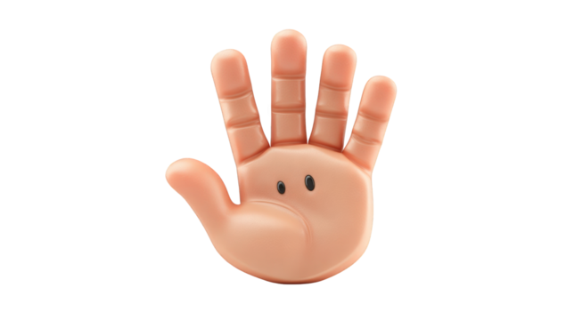 Cartoon hand with a simple face - Powered by Adobe