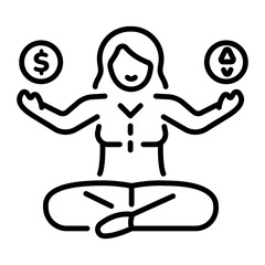 A line style icon representing a market sentiment