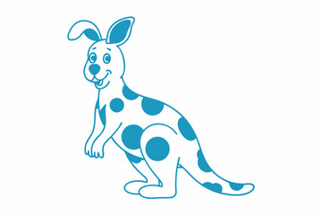 Cartoon Spotted Kangaroo on White Background Animal Icon