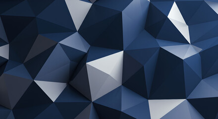 Obraz premium Dynamic Abstract Geometric Polygons: Modern Blue and Grey Faceted Triangle Low-Poly Background Texture.