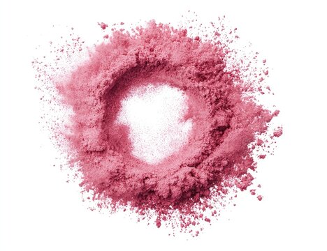 Pink powder explosion, circular frame