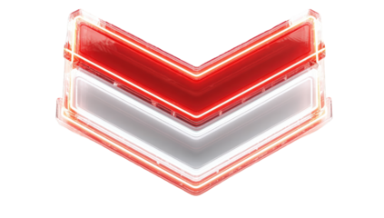 Neon red and white arrow graphic