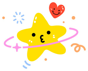 Cute Star Planet Sticker