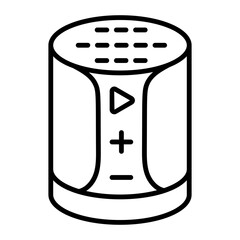A line style icon depicting a bluetooth speaker unit