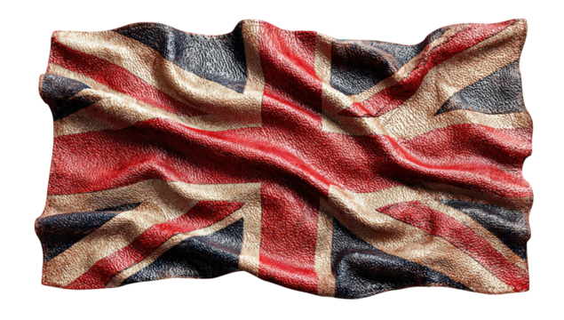 Rippled Union Jack flag, aged texture