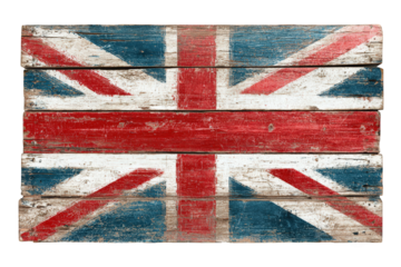 Aged wooden plank Union Jack flag