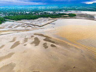 The beauty of Waingapu's shallow sea near the Payeti River mouth is stunning from the air
