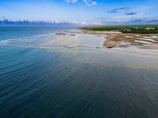 The beauty of Waingapu's shallow sea near the Payeti River mouth is stunning from the air