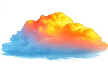 Vibrant, colorful cumulus cloud, a mix of warm and cool hues