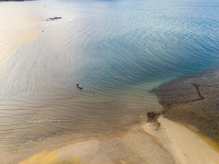 The beauty of Waingapu's shallow sea near the Payeti River mouth is stunning from the air