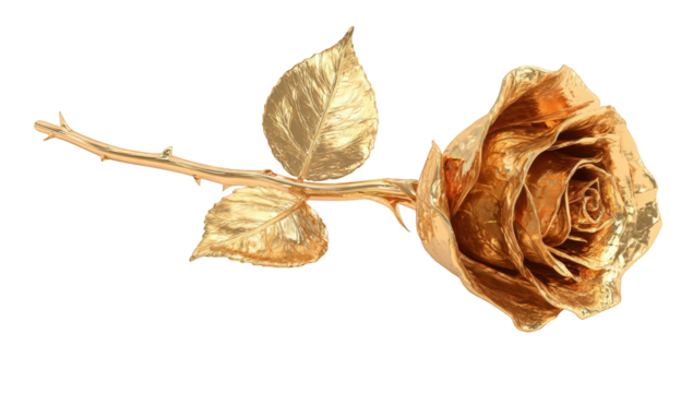 Gold rose isolated on black - Powered by Adobe