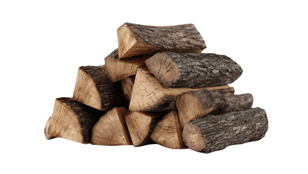 Stacked firewood logs