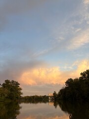 Fototapeta premium sunset over the river