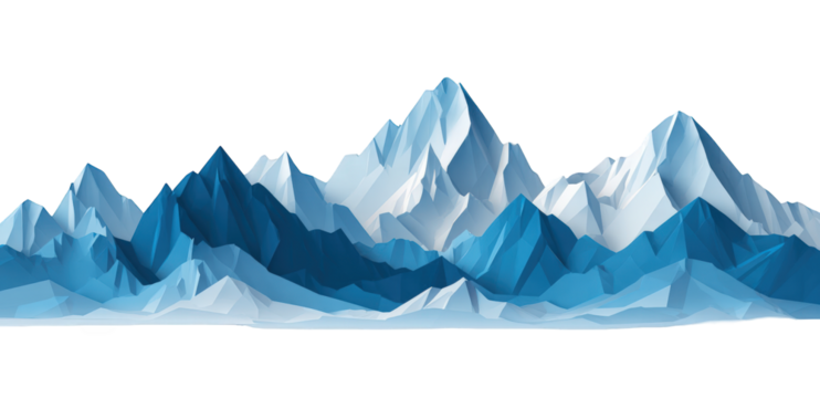 A range of icy, jagged mountains
