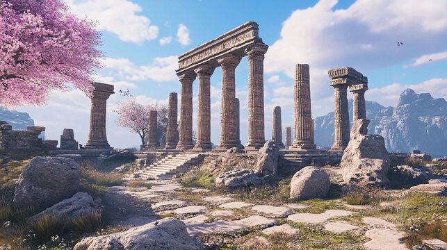 ruins of ancient roman forum in rome