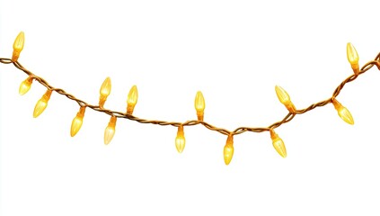 Warm-toned string lights, gently curved