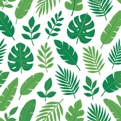Seamless Tropical Leaves Pattern