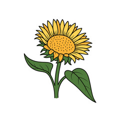 Bright and Cheerful Sunflower Vector Illustration Radiating Warmth and Natural Beauty, Symbolizing Summer, Growth, and Positive Energy for Creative Designs